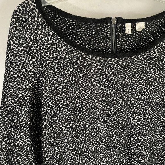 Anthropologie Moth Lana Black/White Textured Chenille Scoop Pullover Sweater M - Picture 6 of 13